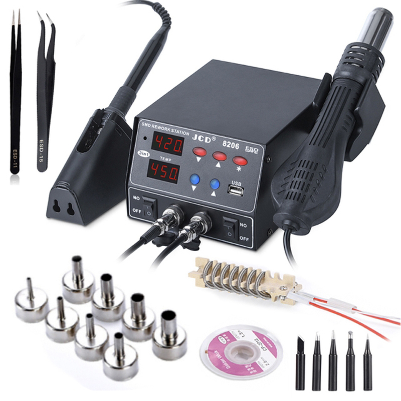 2 In 1 Soldering Rework Station 750W - JCD 8206 2 in 1 Soldering