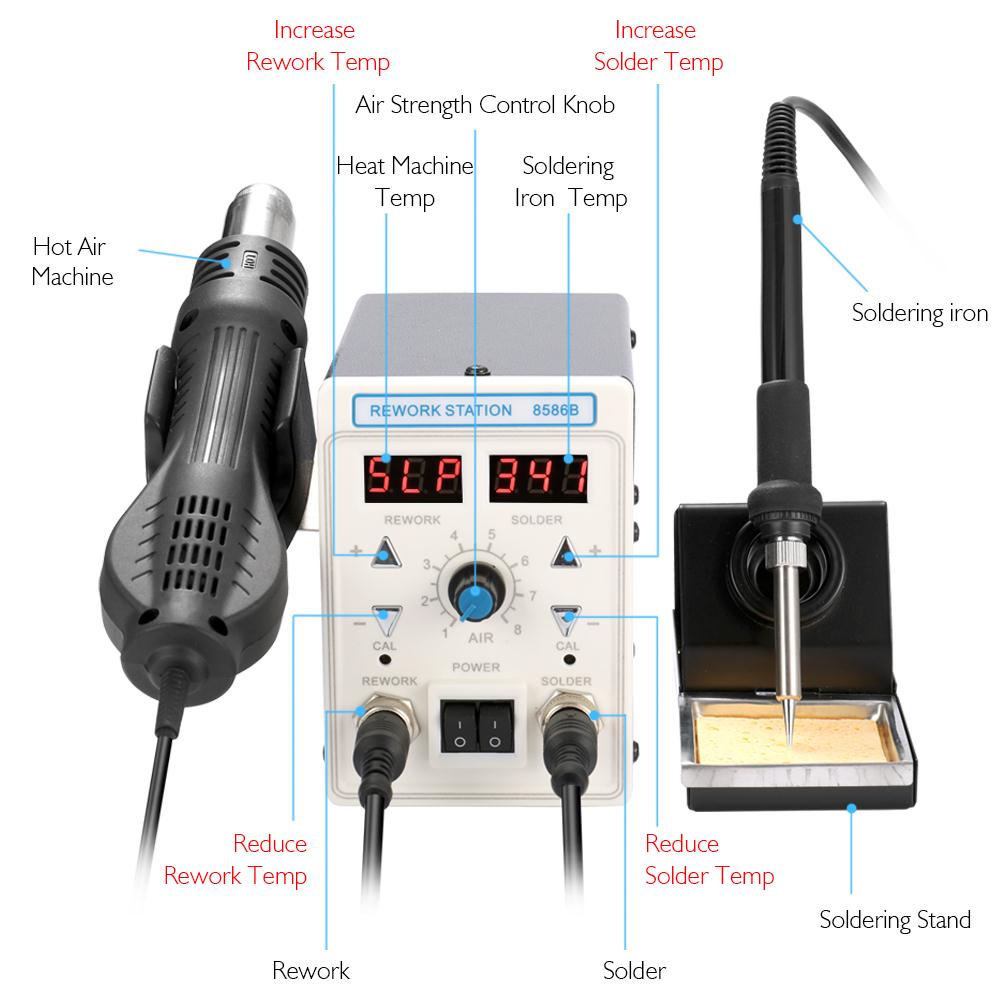 APD-8586B 750W Digital ESD 2 i - đánh giá và giá 2 In 1 Soldering Rework Station 750W