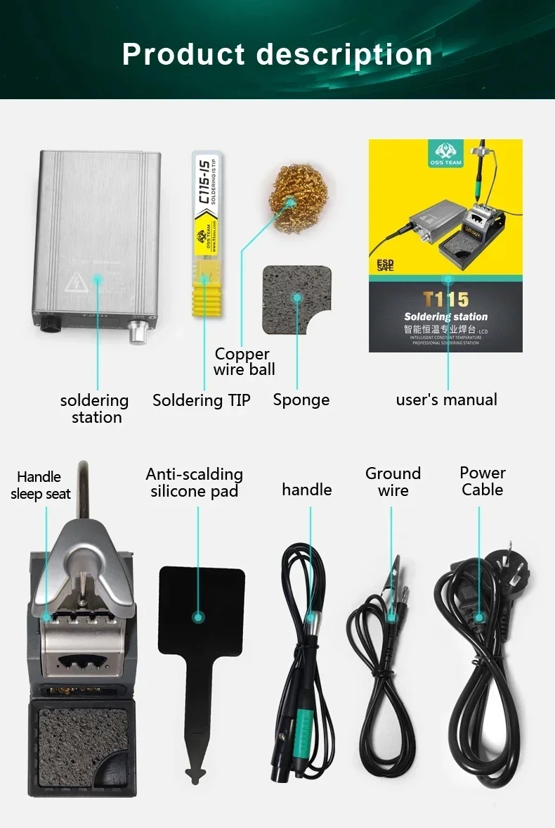 OSS T115 Micro Nano Electric S - đánh giá và giá C115 Nano Soldering Iron Station