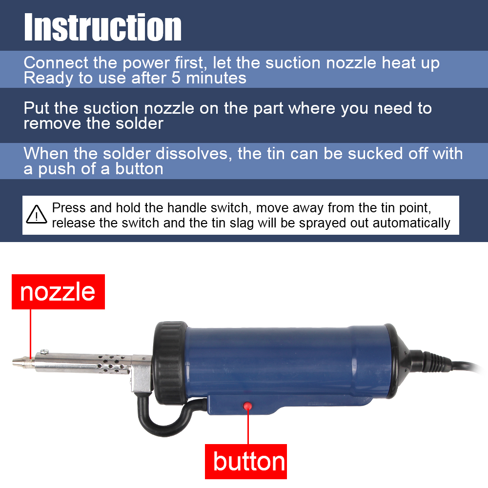 Remove Pump with 3 Suction Noz - đánh giá và giá Desoldering Pump Electric Vacuum Station